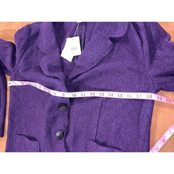 NWT J.Jill Purple Wool-Blend Double-Breasted Outdoor Blazer Jacket Women's Size - Picture 6 of 8